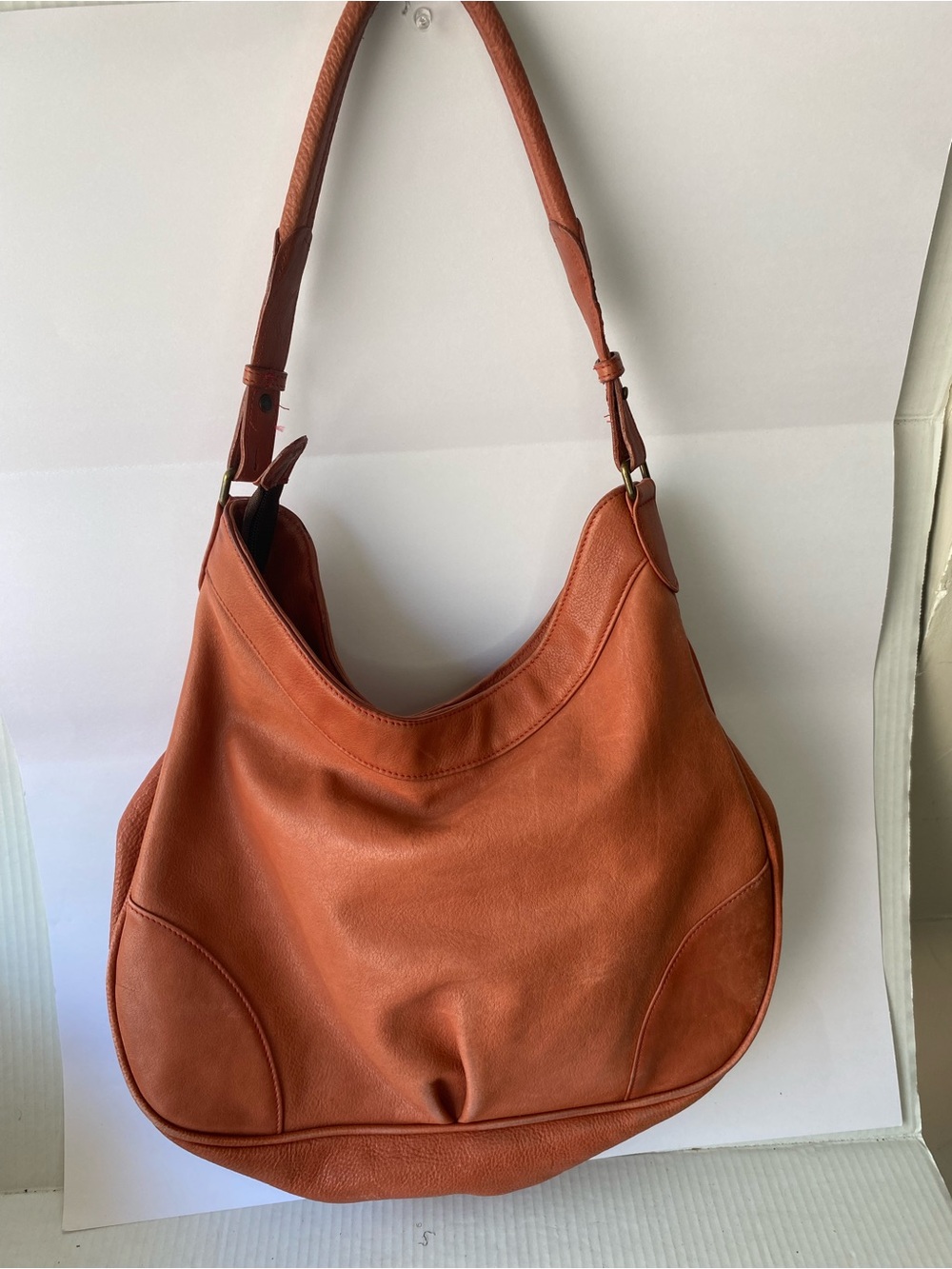 Moore & Giles Leather Slouchy Hobo Shoulder Bag Terracotta Boho Y2K - Picture 3 of 16